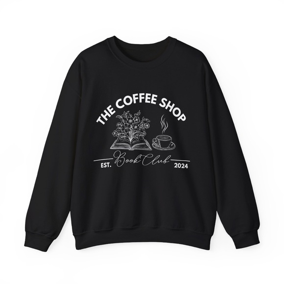 Coffee Shop Book Club Sweatshirt Coffee Book Lover Sweatshirt - Picture 7 of 9